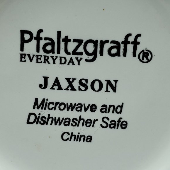 Pfaltzgraff Everyday Jaxson Mugs Black Squares on Deep Brick Red Border - Picture 5 of 9